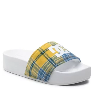 Klapki i japonki damskie - DC Klapki Slide Platform Se ADJL100044 White/Plaid(TPD) - grafika 1