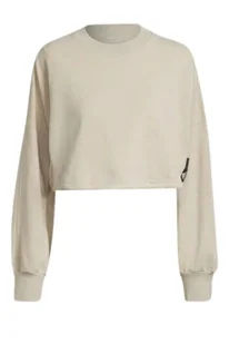 Bluza damska Adidas Crew beżowa bawełniana-XL - Bluzy damskie - miniaturka - grafika 1