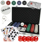 Akcesoria do gier planszowych - ZESTAW DO POKERA 300 ŻETONY NOMINAŁ KARTY WALIZKA U525 - miniaturka - grafika 1