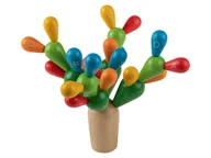 Układanki dla dzieci - Lupilu Gra w patyczki / Drewniana gra pamięciowa / Gra w kostki z literami / Gra w marchewki / Gra w kaktusy Kaktus równowagi drewna - miniaturka - grafika 1