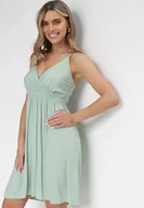 Sukienki - Miętowa Sukienka Bawełniana na Cienkich Ramiączkach Rosatira - miniaturka - grafika 1