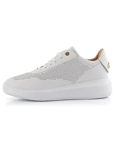 Geox Skórzane sneakersy "Rubidia" w kolorze białym - Trampki damskie - miniaturka - grafika 1