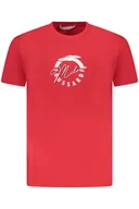 Koszulki męskie - TRUSSARDI MĘSKA KOSZULKA Z KRÓTKIM RĘKAWEM CZERWONA - Trussardi - miniaturka - grafika 1