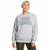 Bluzy damskie - Damska bluza dresowa nierozpinana bez kaptura Under Armour UA Icon Hwt Terry Os Crew - czarna - miniaturka - grafika 1