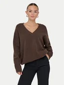 Swetry damskie - ONLY Sweter Mari 15360940 Brązowy Loose Fit - miniaturka - grafika 1