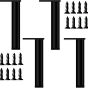 Zawiasy, okucia i inne akcesoria - 4 sztuki 30 cm matowych czarnych nóżek meblowych - regulowane, nowoczesne nóżki do sofy - wymienne nóżki do szafki RTV, szafki łazienkowej - miniaturka - grafika 1