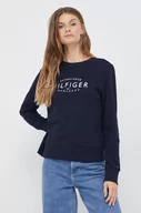 Bluzy damskie - Tommy Hilfiger bluza bawełniana damska kolor granatowy z aplikacją - miniaturka - grafika 1