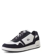 Trampki męskie - Lacoste Męskie tenisówki ze skóry Mężczyźni skóra niebieski|biały jednolity, 7.5 - miniaturka - grafika 1