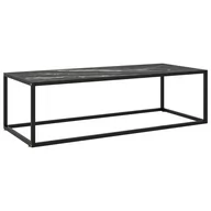 Ławy i stoliki kawowe - VidaXL Lumarko Stolik herbaciany, szkło w kolorze czarny marmur, 120x50x35 cm 322886 VidaXL - miniaturka - grafika 1