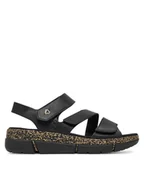 Sandały damskie - Rieker Sandały V2301-00 Czarny - miniaturka - grafika 1