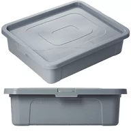 Pudła i pojemniki do przechowywania - Pojemnik Pudło Plastikowe Pojemniki Z Pokrywą Multibox 40X33X10 Cm, 10 L Szary - miniaturka - grafika 1