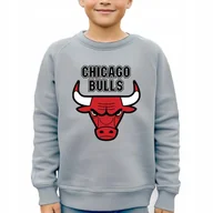Moda i Uroda OUTLET - Bluza Szara Dziecięca Prezent Dla Fana Koszykówki Nba Chicago Bulls Wz 164 - miniaturka - grafika 1