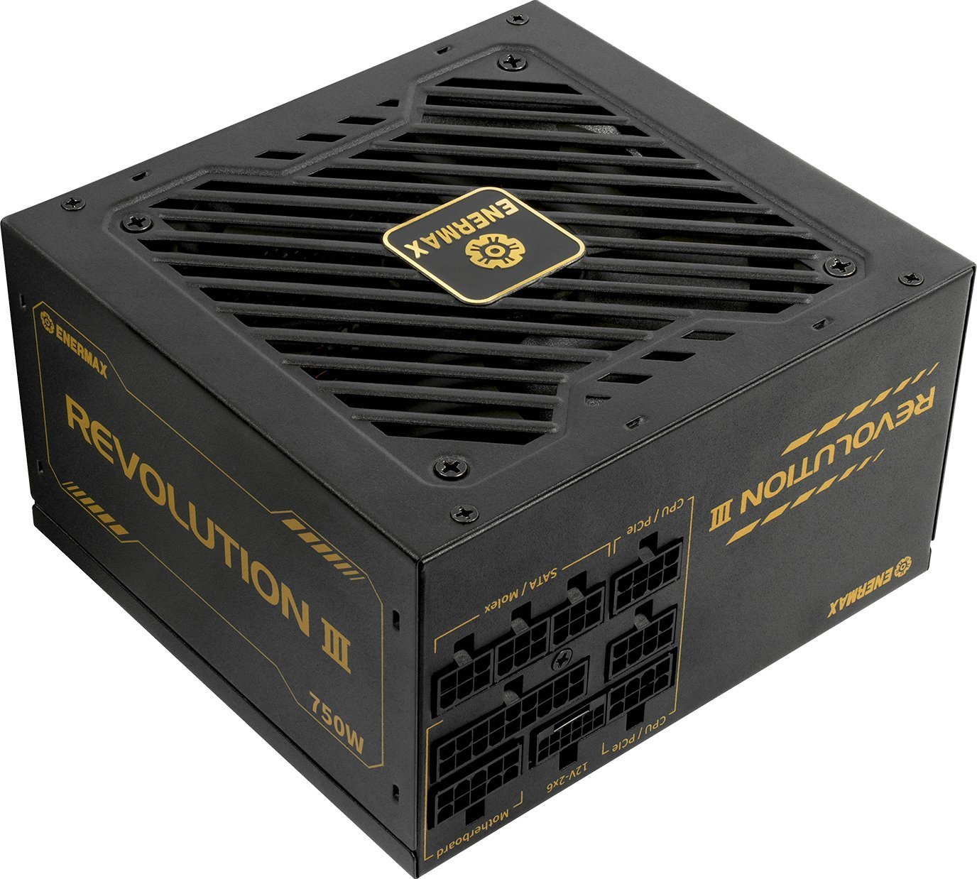 ENERMAX REVOLUTION III ATX3.1 PCI-e 5.1 750W Netzteil 80Plus Gold Vollmodular 120mm FDB-L�fter 105C jap. Caps 7J. Herstellergarantie ERV750G-AHG-MAC