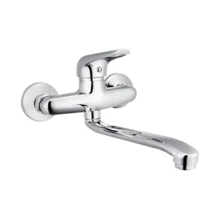 AQUA Bateria zlewozmywakowa ścienna 35 mm chrom - Baterie kuchenne - miniaturka - grafika 1