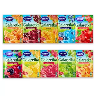 Gellwe Galaretka Mix 10 smaków 72g x 10 sztuk - Przyprawy i zioła sypkie - miniaturka - grafika 1