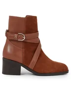 Botki damskie - Tommy Hilfiger Botki Elevated Essential Midheel Boot FW0FW07515 Brązowy - miniaturka - grafika 1