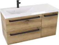 Szafki łazienkowe - Szafka z umywalką typu loft ATHDC 90 D L MAT - Drewnodekor mat- Uchwyt Czarny Mat - miniaturka - grafika 1