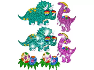 Haft Diamentowy Mozaika Diamentowa Naklejki DINOZAURY Zestaw 18 Naklejek - Rękodzieło - miniaturka - grafika 3