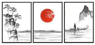 Plakaty w ramie E-DRUK Tryptyk Japonia, 33x43 cm - Plakaty - miniaturka - grafika 1