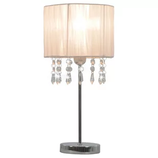 vidaXL Lampa stołowa, biała, okrągła, E27 - Lampy pozostałe - miniaturka - grafika 1
