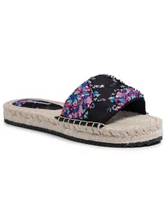 Klapki i japonki damskie - Desigual Espadryle Inca Floral 21SSHA13 Czarny - grafika 1