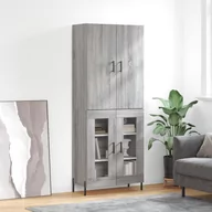 Witryny - vidaXL Witrynka szary dąb sonoma 69,5x34x180cm materiał drewnopochodny - miniaturka - grafika 1