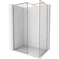 Ścianki i drzwi prysznicowe - Mexen Kioto-F ścianka prysznicowa Walk-in z ramką 145 x 100 cm, transparent 8 mm, miedź szczotkowana - 800-145-202-04-65-100 - miniaturka - grafika 1