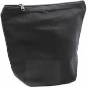 Kosmetyczki, organizery i kuferki - Czarna Bawełniana Kosmetyczka - miniaturka - grafika 1