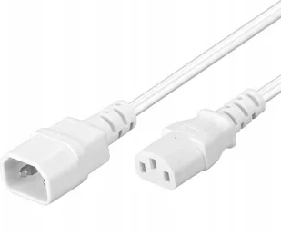 PremiumCord PREMIUMCORD Prodlužovací kabel síť 230V, C13-C14, bílý 2m - Kable komputerowe i do monitorów - miniaturka - grafika 1