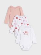 Body dla niemowląt - Sinsay - Body 3 pack - różowy - miniaturka - grafika 1