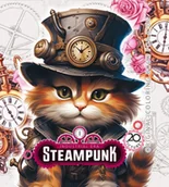 Kolorowanki, wyklejanki - Kolorowanka Usztywniana Steampunk Kot - miniaturka - grafika 1