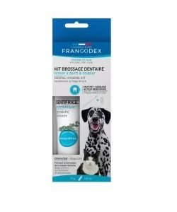 Francodex Zestaw pasta Denta70 g + szczoteczka dla psa - Higiena jamy ustnej zwierząt - miniaturka - grafika 1