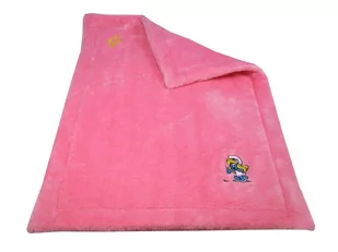 Smerfy Miękki różowy kocyk Smerfetka 62 x 85 cm - Koce i narzuty dla dzieci - miniaturka - grafika 1