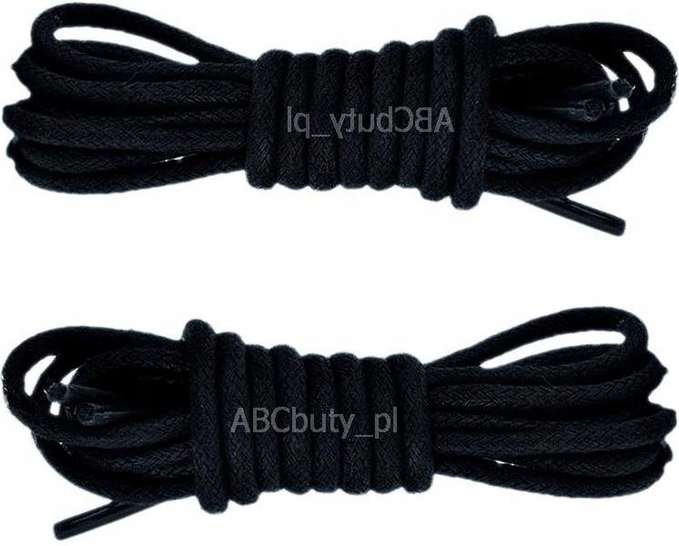 CZARNE Okrągłe Sznurówki do Adidasów butów Trekkingowych Sznurowadła 45 cm