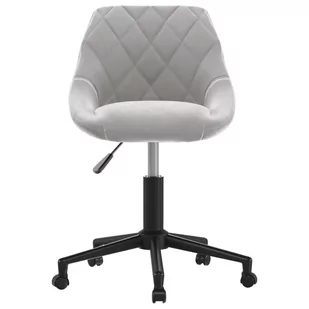 vidaXL Obrotowe krzesło stołowe jasnoszare obite aksamitem 3086350 - Krzesła - miniaturka - grafika 1