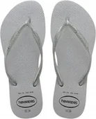 Klapki i japonki damskie - Havaianas Japonki Dziewczęce Brokatowe Srebrne 23-24 Żhe - miniaturka - grafika 1