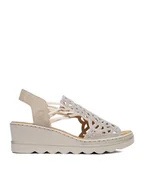 Sandały damskie - Rieker Sandały CEO-67465-62 Beżowy - miniaturka - grafika 1