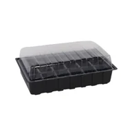 Pozostałe akcesoria do uprawy roślin - Miniszklarenka 18 doniczek 36 x 22 cm czarny - miniaturka - grafika 1