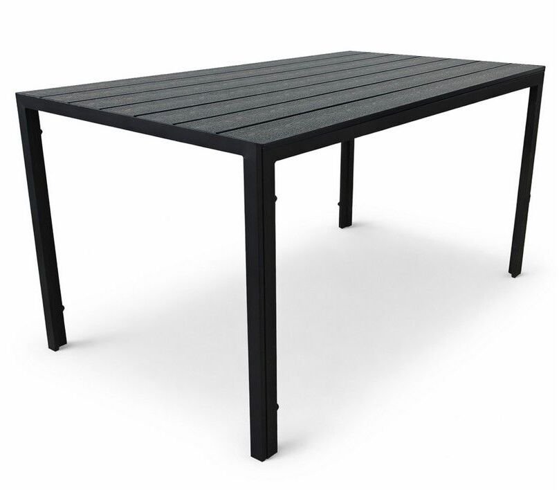 Bauerkraft Stół ogrodowy 130x70 ALLEN-ST polywood czarny balkon taras