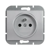 Gniazdka elektryczne - Abex Gniazdo pojedyncze z/u Nova - srebro - miniaturka - grafika 1