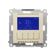 Regulatory i termostaty - Kontakt Simon Termostat programowalny z wyświetlaczem Simon 55 - szampański mat - miniaturka - grafika 1