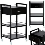 Meble fryzjerskie - Pomocnik fryzjerski wózek stolik na kółkach do farbowania 87016B do salonu kosmetycznego szafka z szufladą - miniaturka - grafika 1