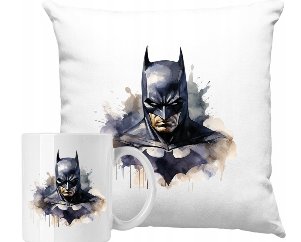 ZESTAW PODUSZKA + KUBEK Batman Bruce Wane Pomysł na Prezent +IMIĘ #2