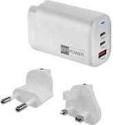 Ładowarki do telefonów - ER Power Ładowarka sieciowa Charger 65W GaN USB-C, USB-A, biała - miniaturka - grafika 1