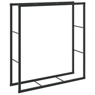 Wózki magazynowe - vidaXL Stojak na drewno opałowe, czarny,110x30x116 cm, stalowy - miniaturka - grafika 1