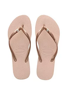 Klapki i japonki damskie - Havaianas Damskie japonki Slim Crystal Glamour, Róża baletowa, 33/34 EU - grafika 1