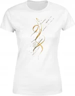 Koszulki i topy damskie - Koszulka damska z abstrakcyjnym eleganckim złotym wzorem T-shirt damski - miniaturka - grafika 1
