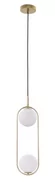 Lampy sufitowe - Candellux Lighting podwójna lampa wisząca złota CORDEL 32-73464 lampa sufitowa do jadalni klosze białe kule 32-73464 - miniaturka - grafika 1