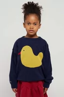 Swetry dla dziewczynek - Bobo Choses sweter wełniany dziecięcy kolor granatowy - miniaturka - grafika 1