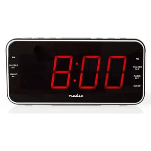 NEDIS Nedis CLAR004BK cyfrowy budzik radiowy | LED 1,8 cala | UKW | 20 wstępnie ustawionych stacji radiowych | powtarzanie budzenia - Radiobudziki - miniaturka - grafika 1